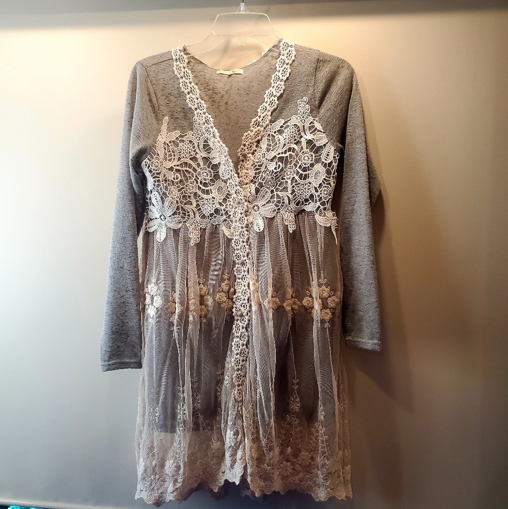 Ryu womens lace top cardigan